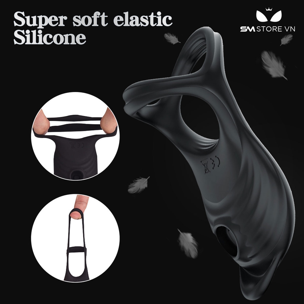 SMT2717 - Vòng đeo dương vật rung hút có 5 chế độ sạc điện