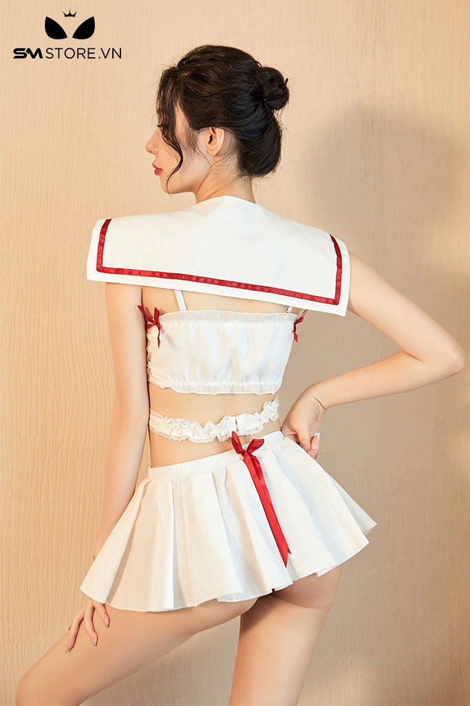 SMS778 - Cosplay học sinh quyến rũ với áo liền chân váy ngắn