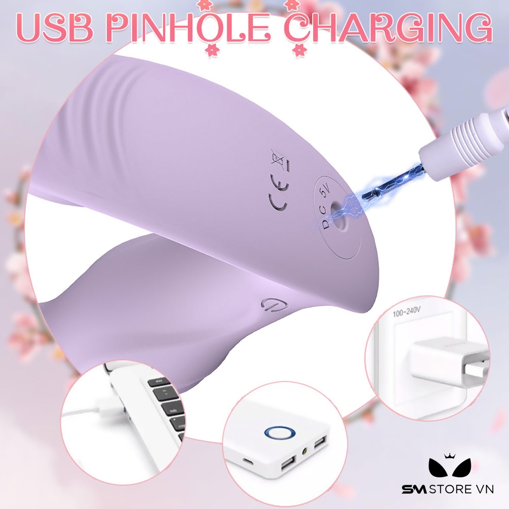 SMT2355 - Máy rung đầu dương vật có lưỡi liếm điều khiển xa sạc điện