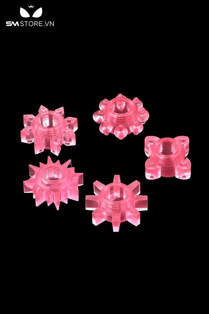 SMT2422 - Bộ 5 vòng đeo dương vật hình bông hoa mặt trời silicon
