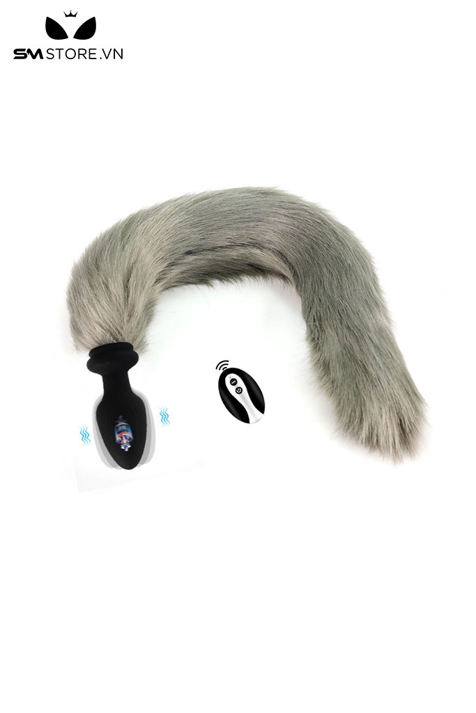 SMT1180 - Đuôi cáo cosplay có phích hậu môn silicon điều khiển từ xa