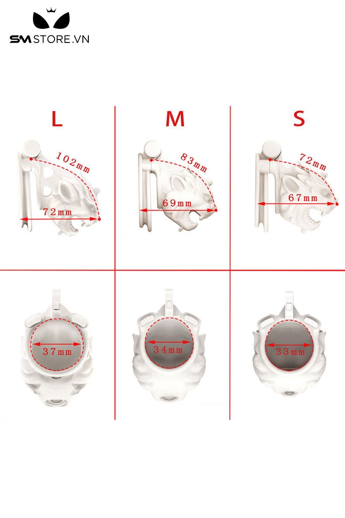 SMT2683 - Khóa dương vật bằng nhựa khủng long có chuông