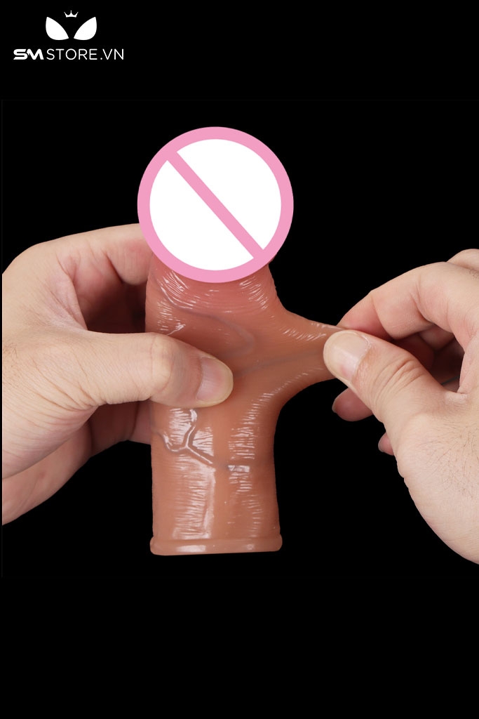 SMT2437 - Dương vật giả silicon rỗng ruột có gân và 3 kích cỡ