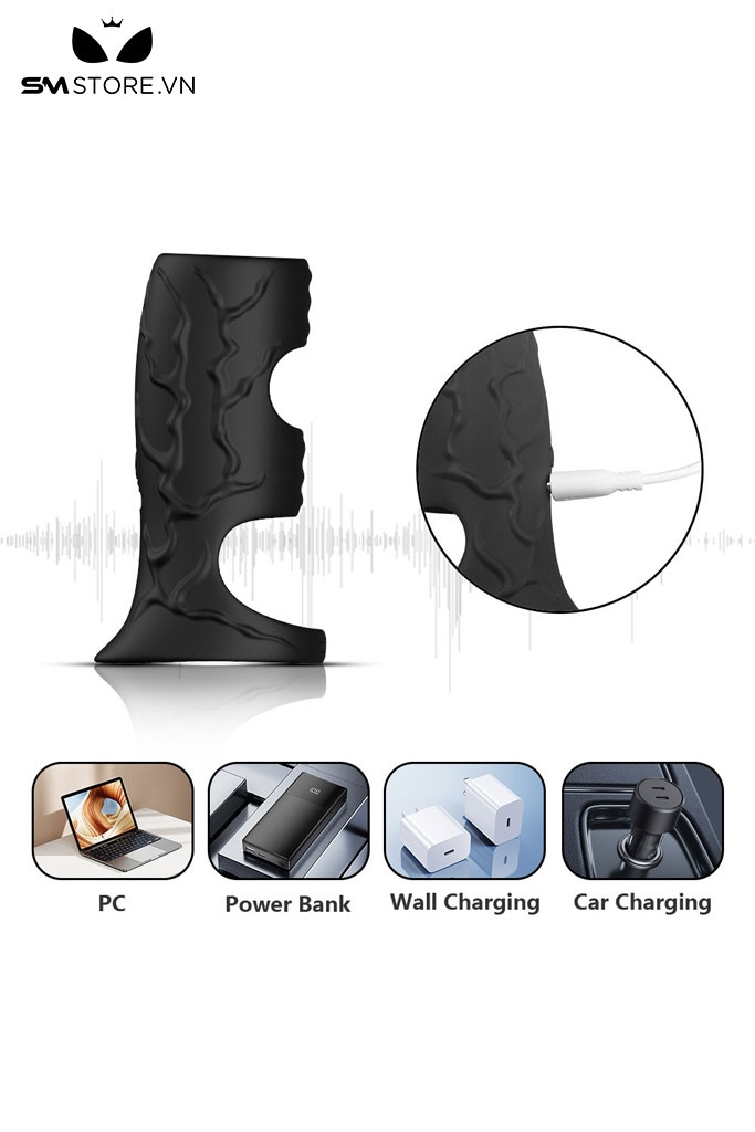 SMT2376 - Vòng rung chống xuất tinh sớm có 10 chế độ sạc điện dài 10cm