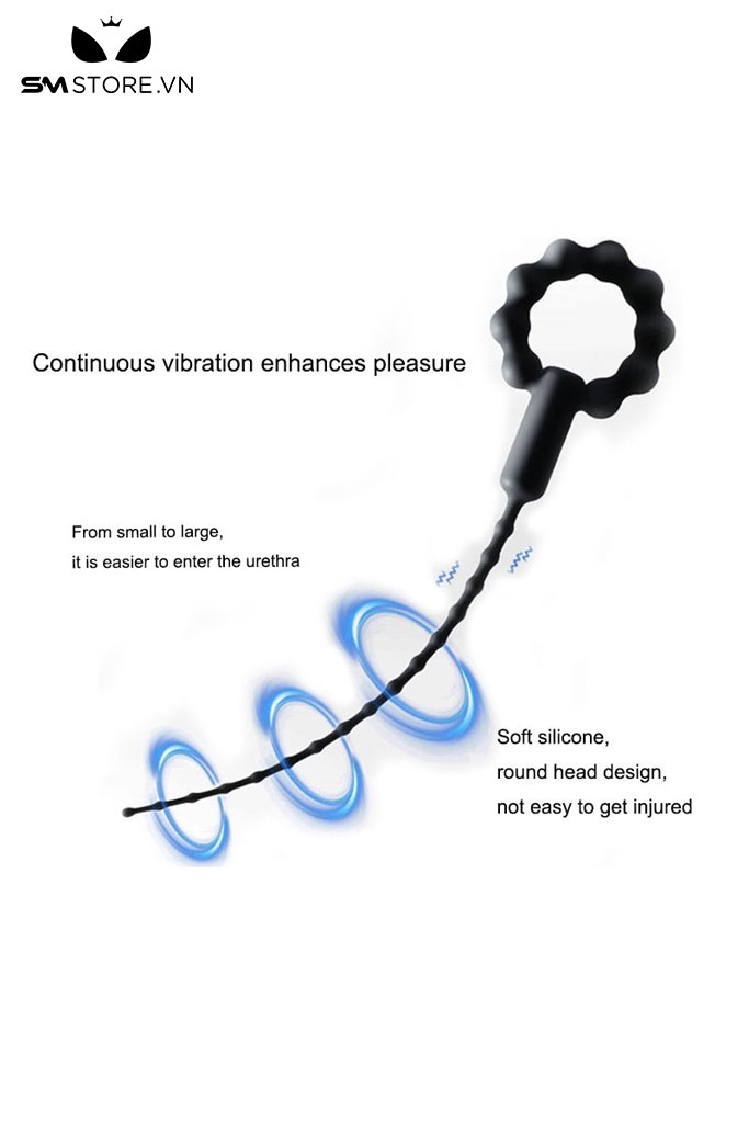 SMT2183 - Sounding que niệu đạo rung silicon mềm dẻo dài 26.5cm