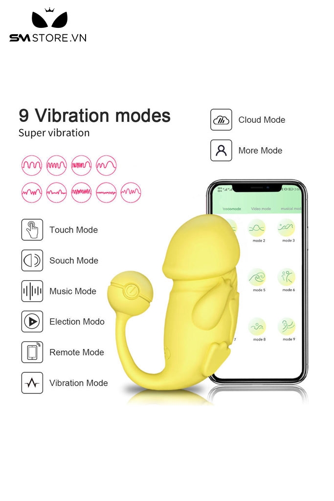 SMT1604 - Trứng rung silicon có 9 tốc độ điều khiển từ xa sạc điện