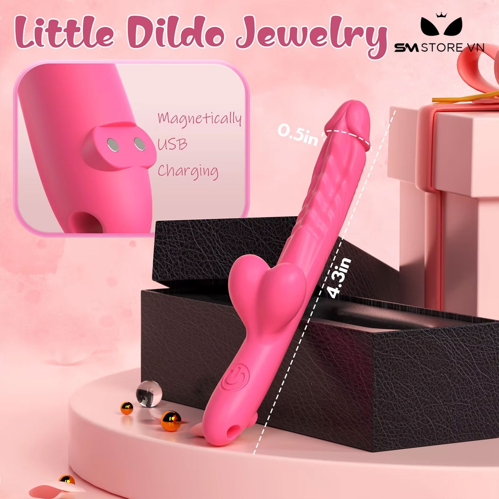 SMT1841 - Dương vật giả cầm tay có bìu và 10 chế độ rung dài 11cm