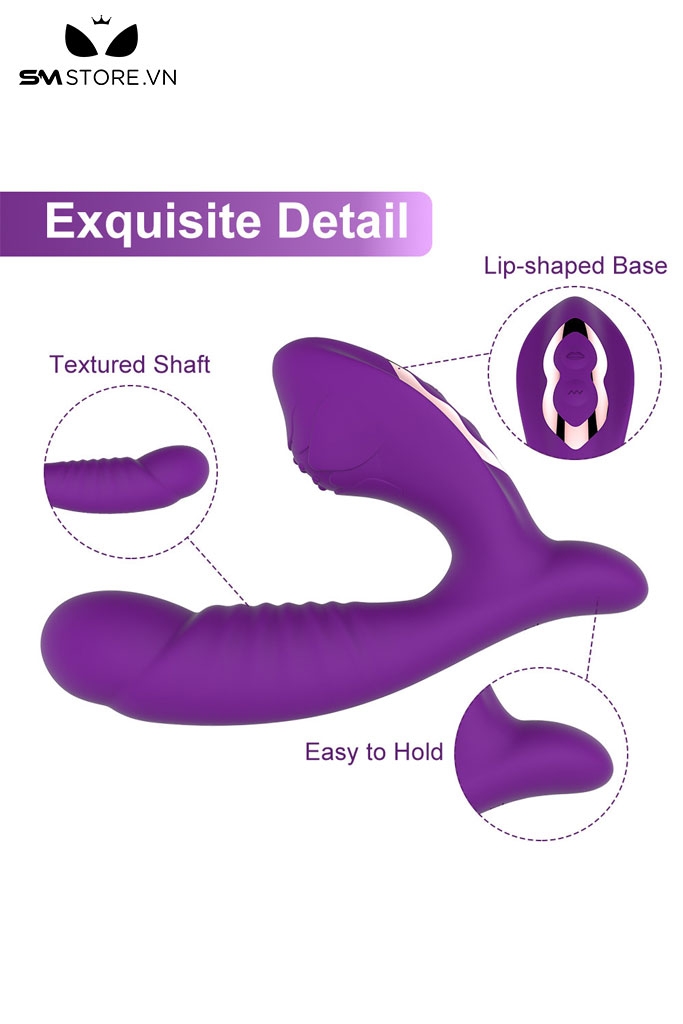 SMT2630 - Máy rung 2 đầu hình dương vật và bông hoa silicon