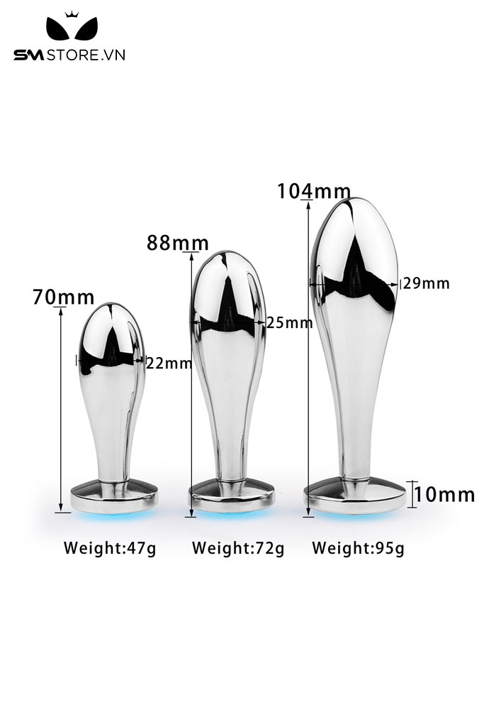SMT2471 - Phích cắm hậu môn inox cao cấp mix hạt ngọc tròn