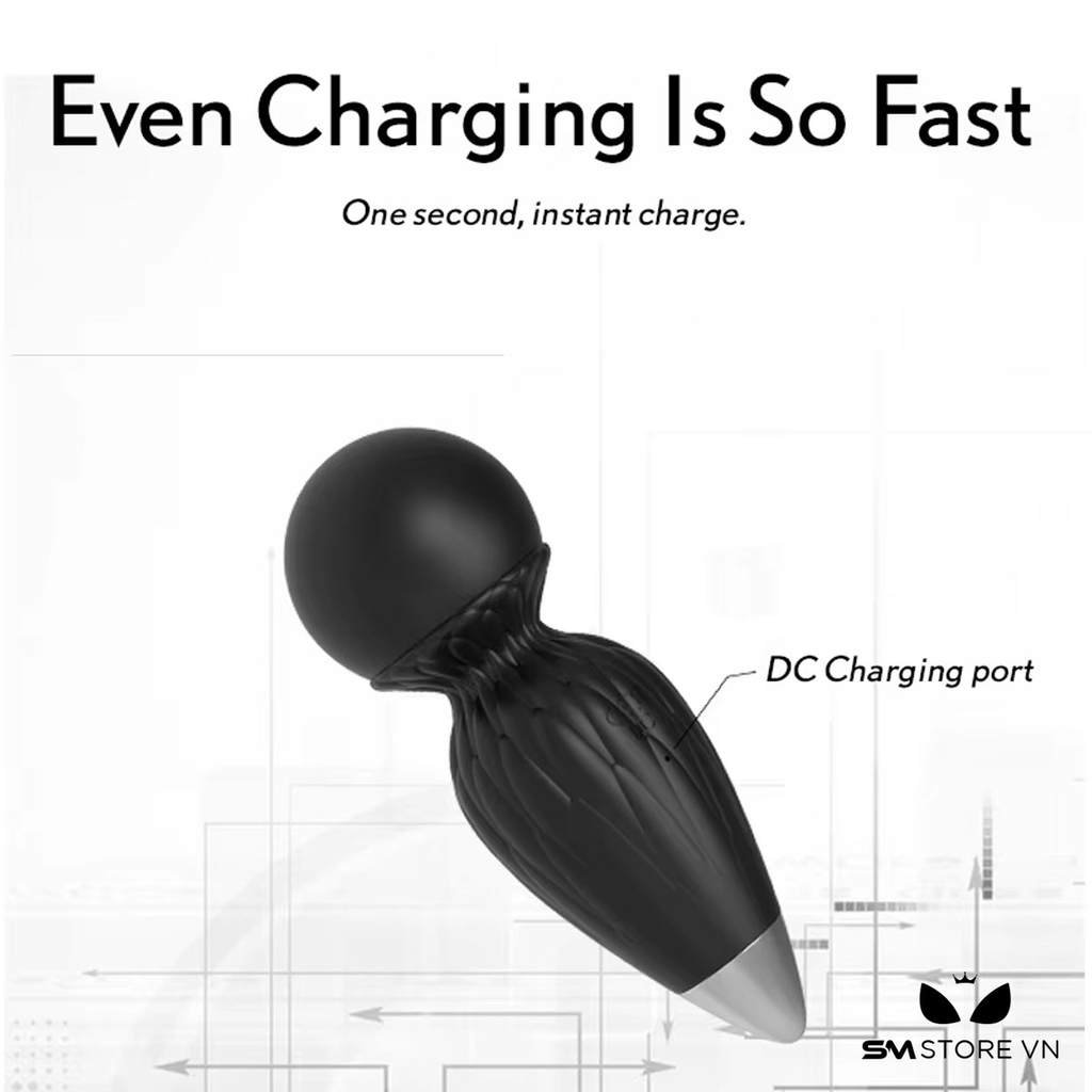 SMT1519 - Chày rung silicon mini có 10 tần số dài 14cm sạc USB