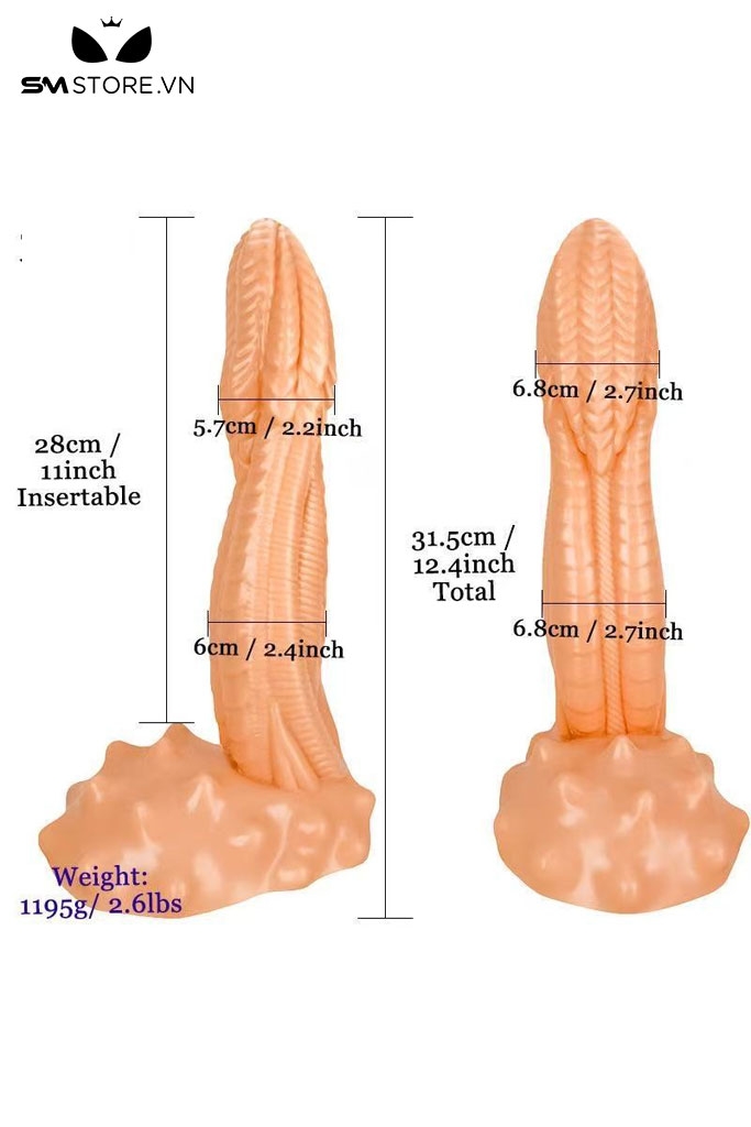 SMT2666 - Dương vật giả silicon có bìu ngụy trang hình con rắn