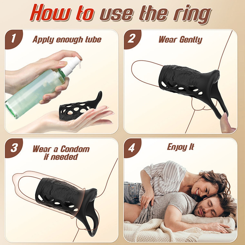 SMT2833 - Vòng đeo tinh hoàn silicon có 10 tần số và lỗ thoáng khí