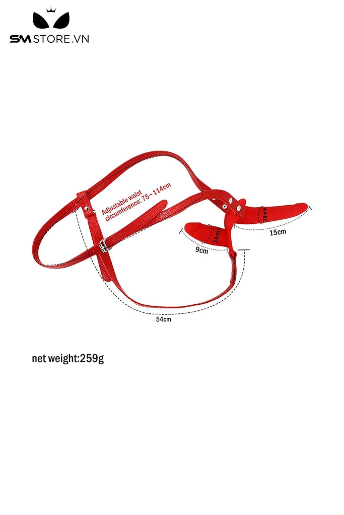 SMT919 - Dây đeo dương vât 2 đầu silicon dài 9 và 15cm màu đỏ