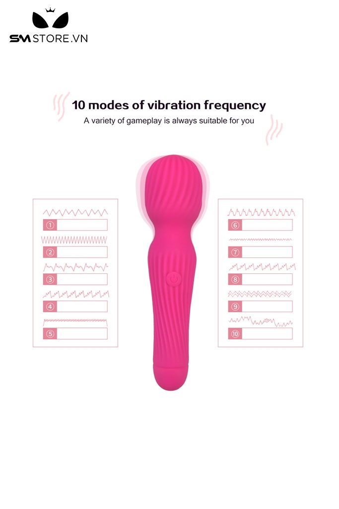 SMT2704 - Chày rung tình yêu kẻ ngang rung 10 chế độ sạc điện