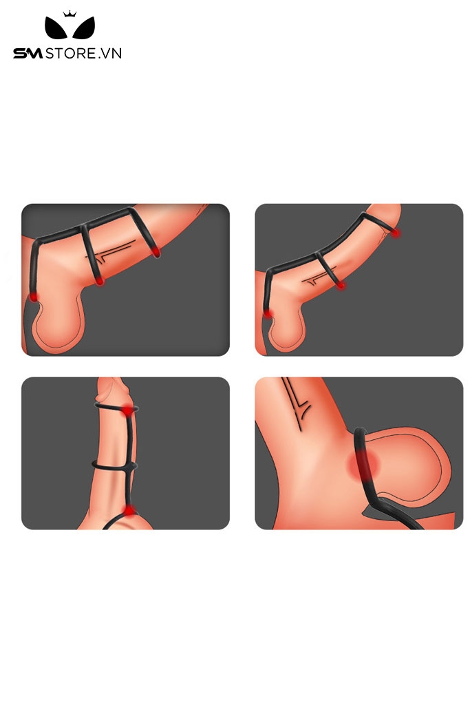 SMT2801 - Vòng đeo dương vật với 3 vòng silicon co giãn cao