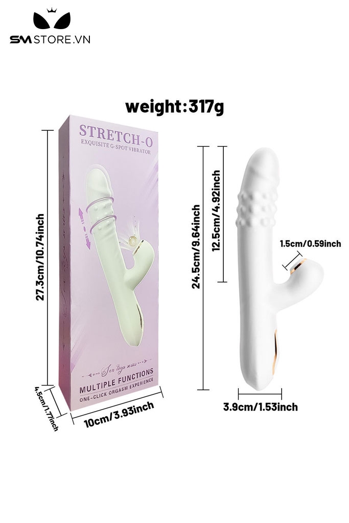 SMT2405 - Dương vật giả rung xoay thụt kết hợp tỏa nhiệt dài 21cm