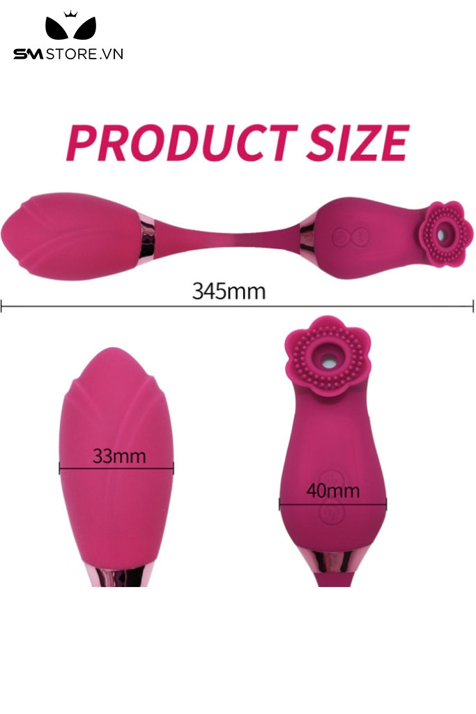 SMT2727 - Trứng rung hút 2 đầu hình bông hoa dài 345mm có 10 chế độ