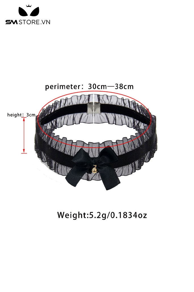 SMT501 - Set đen 5 món gồm: bờm tai mèo, vòng cổ, kẹp ti, đuôi cáo, ball gag