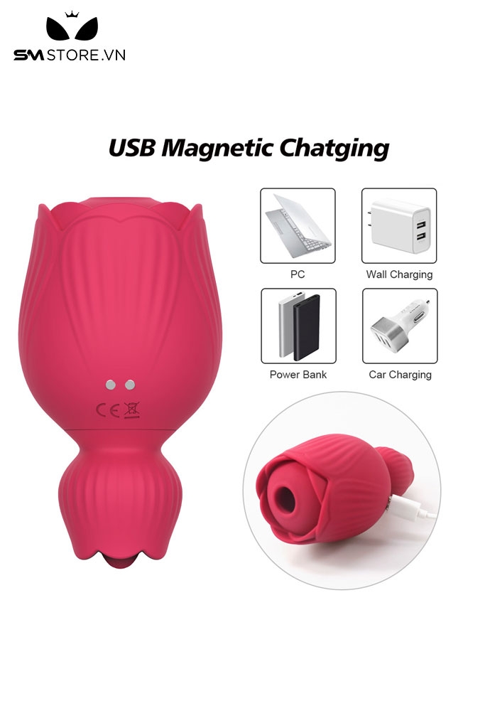 SMT2695 - Máy rung hút âm đạo có 10 tần số sạc điện dài 9.6cm