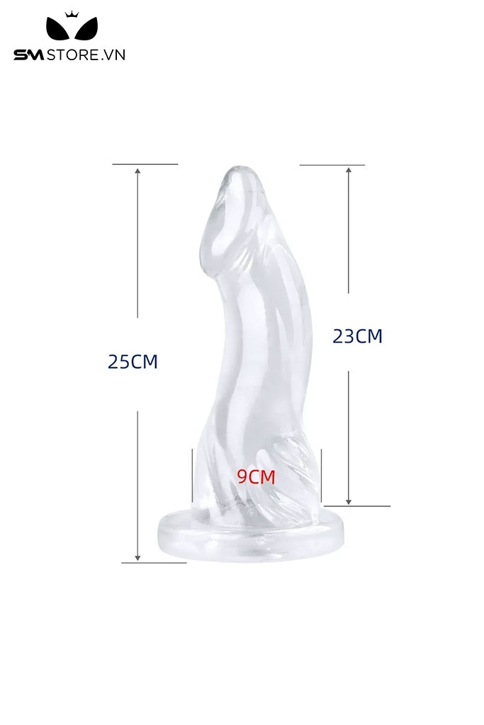 SMT1350 - Dương vật giả silicon có thể uốn cong trong suốt có 3 size