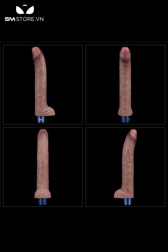 SMT1654 - Dương vật giả silicon với 7 tần số rung và 3 chế độ dài 228mm