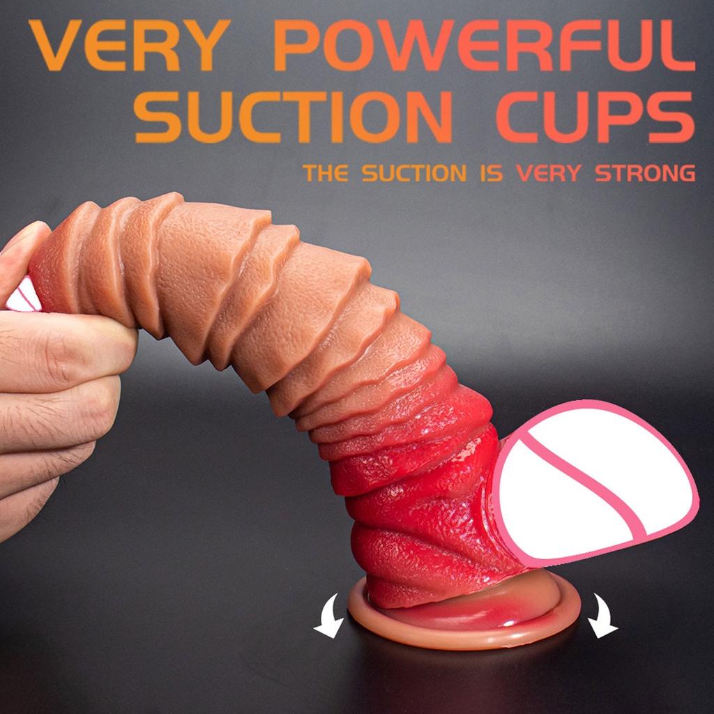 SMT1637 - Dương vật giả silicon xếp tầng mềm dẻo dài 22cm