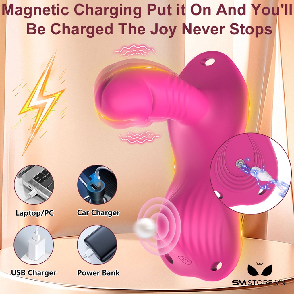 SMT2008 - Máy rung hậu môn silicon có 9 chế độ điều khiển qua APP