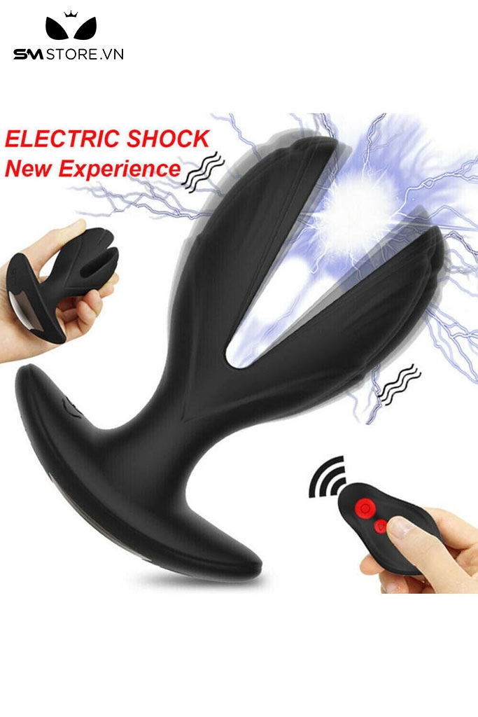 SMT2231 - Máy rung hậu môn silicon 2 nhánh có sốc điện dài 10.7cm