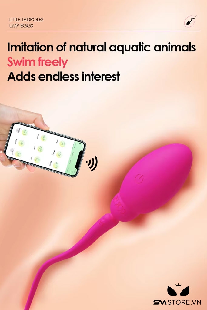 SMT2064 - Trứng rung con tinh trùng điều khiển qua APP sạc điện