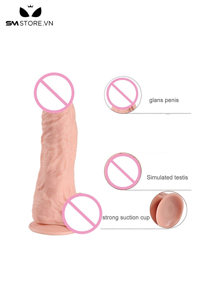 SMT1336 - Dương vật giả khủng lồ bằng silicon uốn cong đường kính 7cm