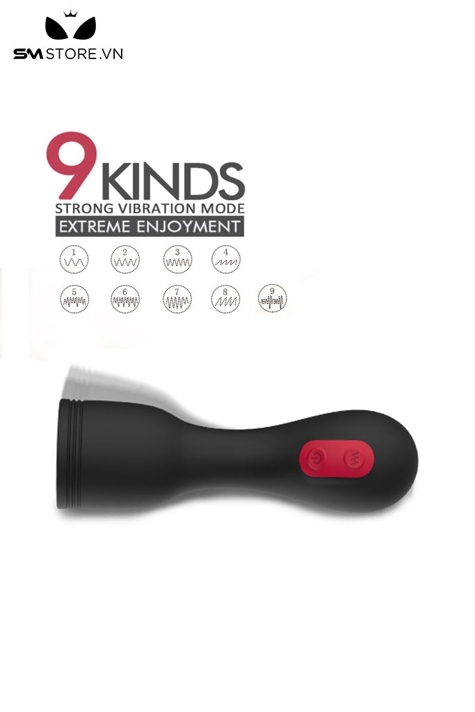 SMT1525 - Cốc thủ dâm silicon 9 tần số rung có bi nổi bên trong