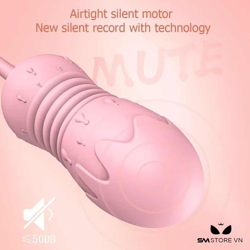 SMT526 - Trứng rung silicon điều khiển từ xa màu hồng dài 19.3cm