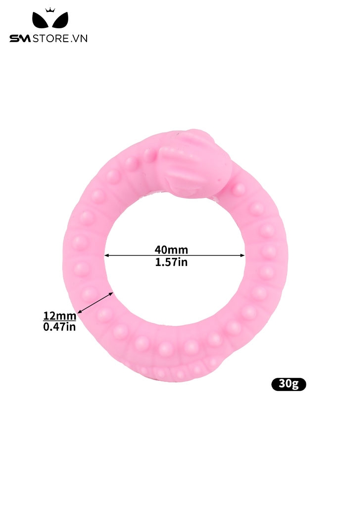 SMT3592 - Vòng đeo dương vật co bi nổi hình con tắc kè hoa dài 40mm