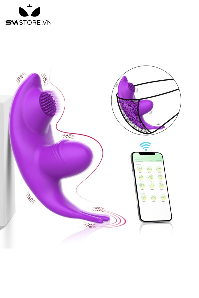 SMT1206 - Máy rung âm vật có dương vật giả dài 3.5cm với 9 tần số