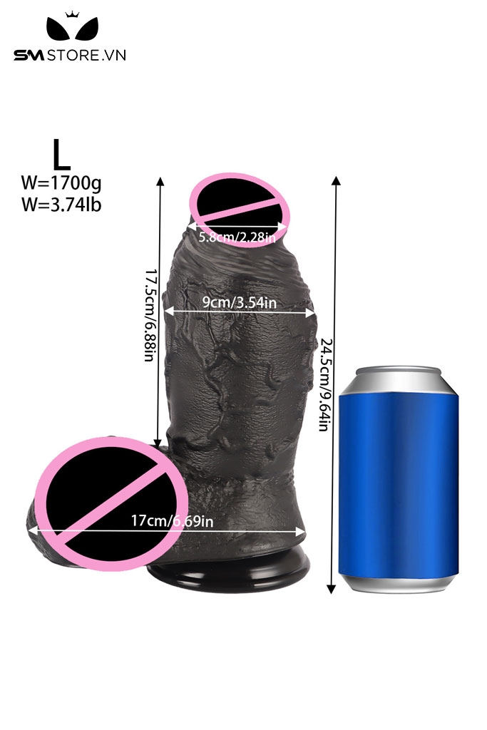 SMT2872 - Dương vật giả khổng lồ có bìu và gân nổi đa kích cỡ