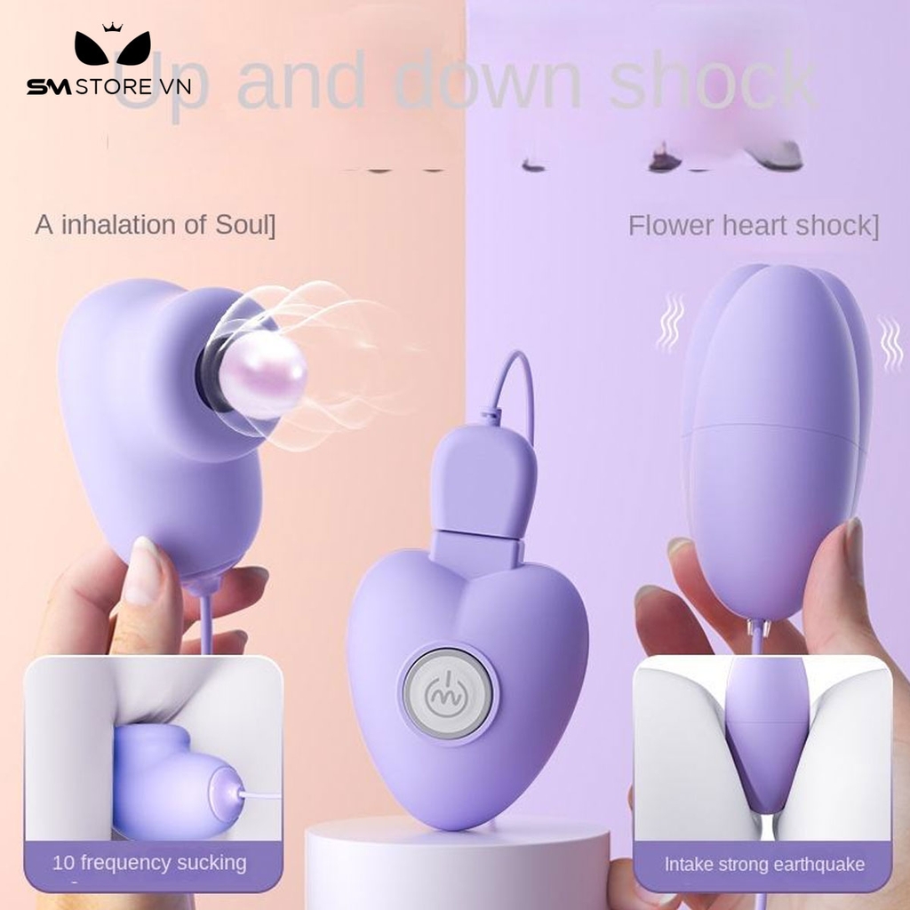 SMT806 - Trứng rung 2 đầu cực mạnh sạc điện dài 8cm màu tím
