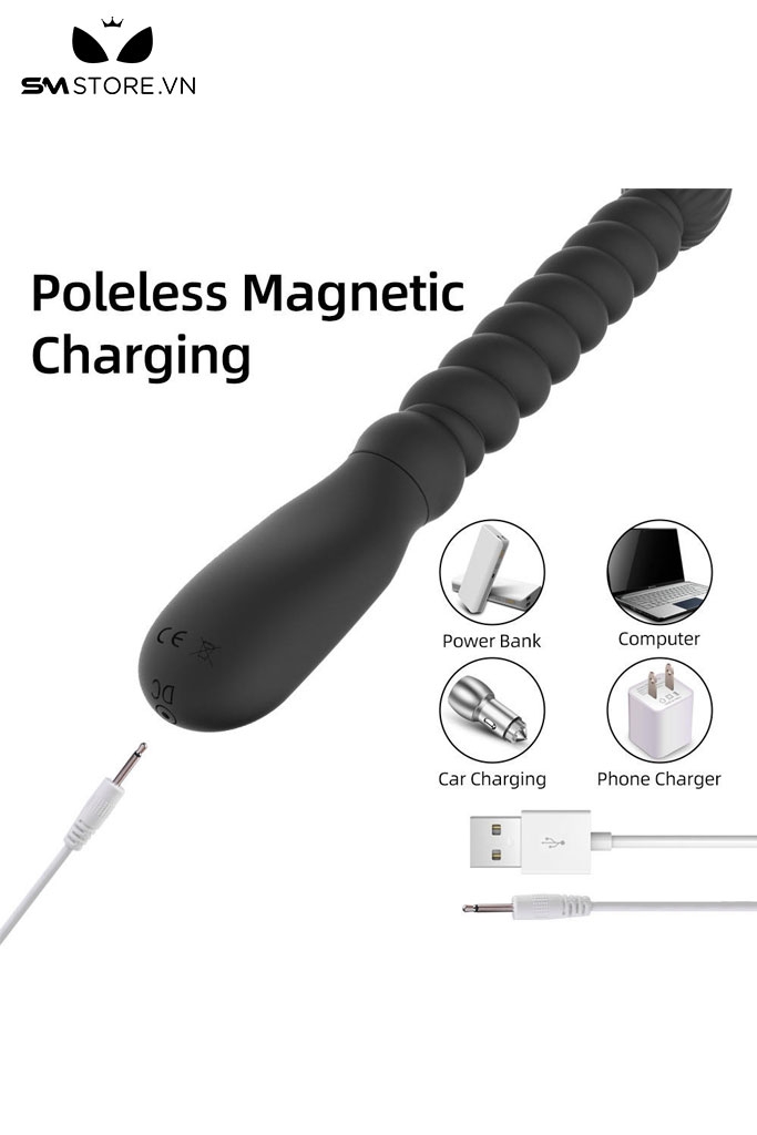 SMT1691 - Anal blug silicon hình xoắn ốc rung 10 chế độ dài 20.9cm