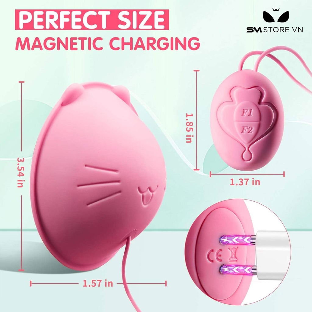 SMT2331 - Máy rung núm vú có 10 chế độ dài 9cm hình con mèo