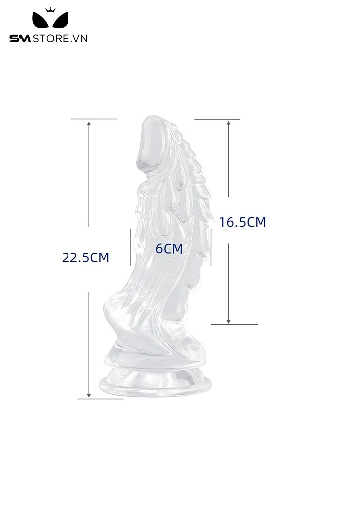 SMT1344 - Dương vật giả rồng silicon trong suốt có 3 kích thước