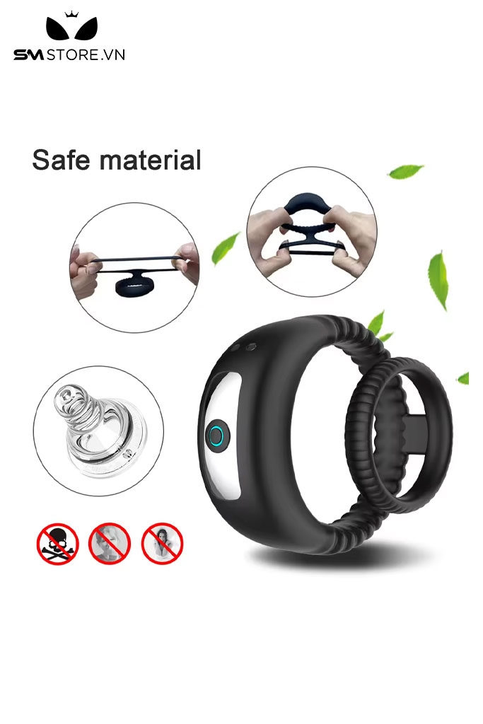 SMT784 - Vòng đeo dương vật có 7 chế độ rung sạc điện chống nước