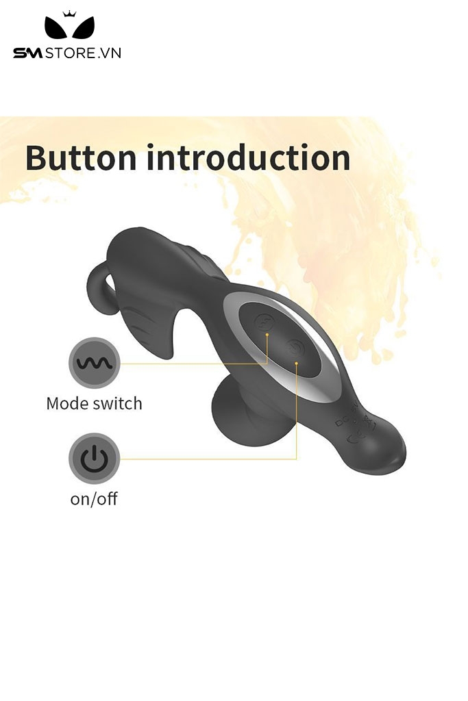 SMT1327 - Máy rung điều khiển từ xa bằng silicon có 7 tần số sạc USB