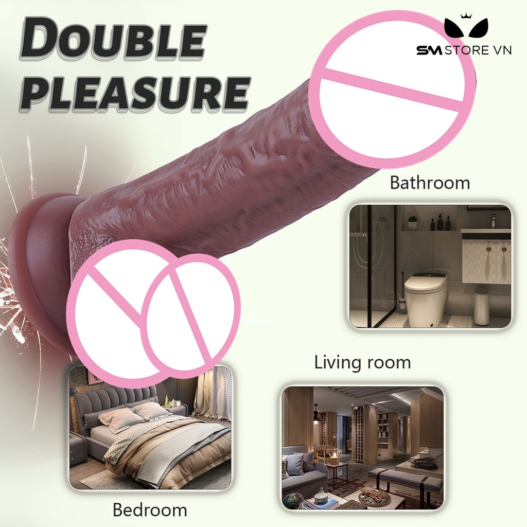 SMT2888 - Dương vật giả bắn tinh dính tường bơm tay dài 18.8cm