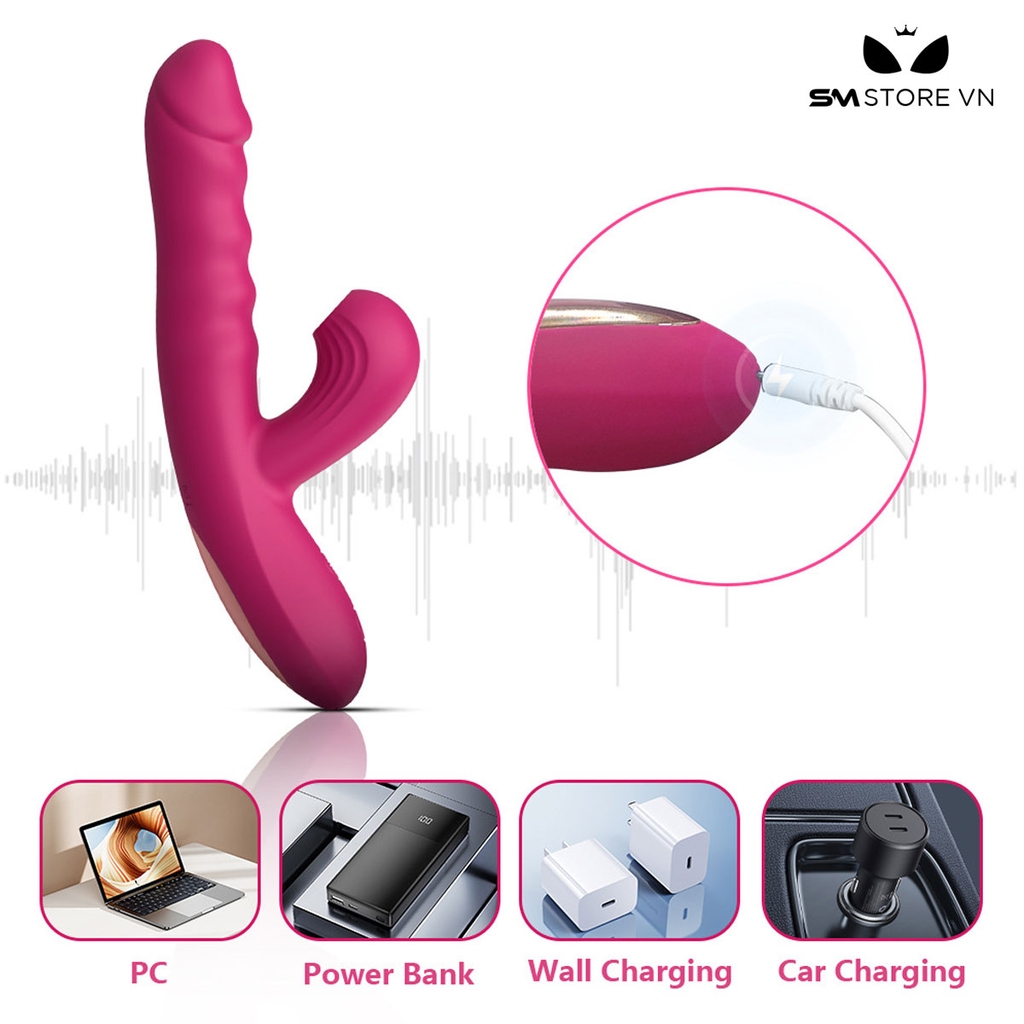 SMT2391 - Máy rung hút đầu dương vật có 10 chế độ rung sạc điện
