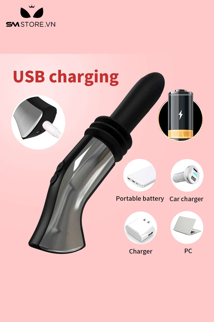 SMT2954 - Máy rung hậu môn có đế gắn tường sạc điện và 4 chế độ