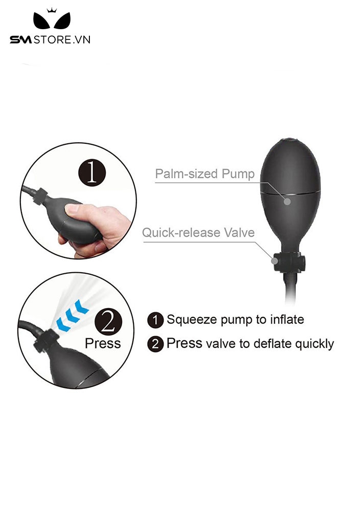 SMT1113 - Anal pump silicon thông hậu môn hình thoi dài 11.5cm
