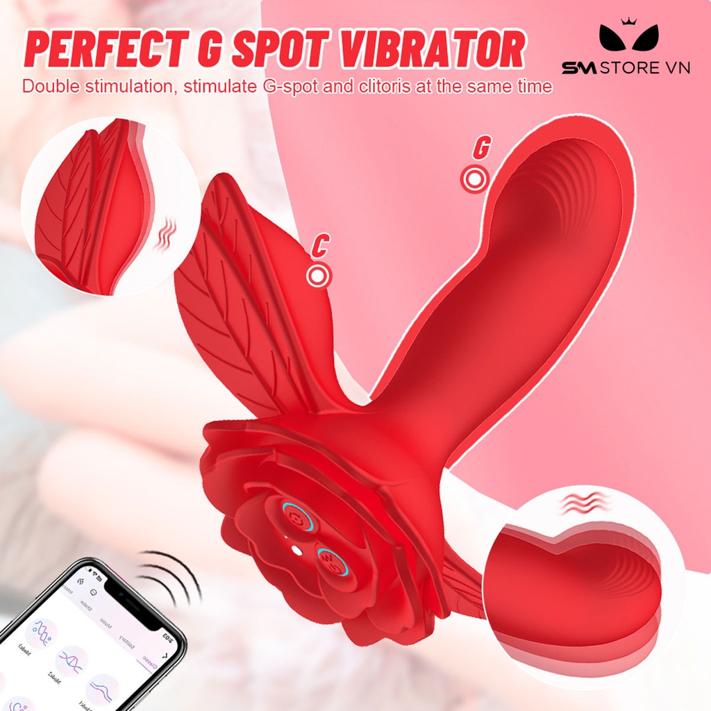 SMT2755 - Máy rung đầu dương vật đế hình hoa lá dài 136mm