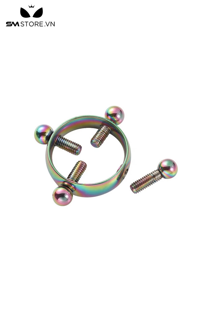 SMT2618 - Một cặp kẹp núm vú inox tròn 4 đinh tháo rời dài 21mm