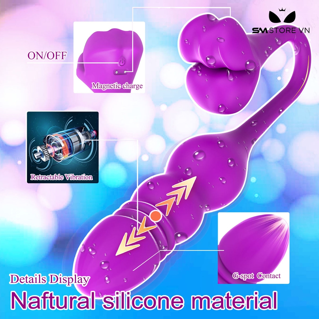 SMT2857 - Trứng rung 2 đầu silicon có 10 chế độ sạc điện có 10 chế độ