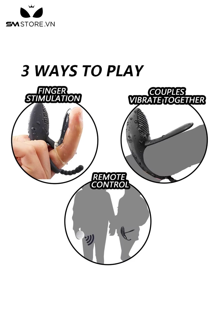 SMT786 - Máy rung hậu môn mix vòng rung đeo dương vật điều khiển xa
