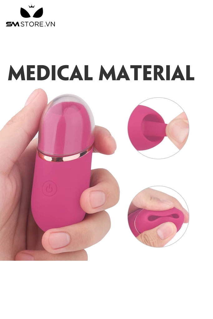 SMT1549 - Máy rung âm vật mini silicon có 9 chế độ sạc điện dài 8.3cm